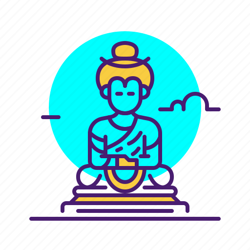 Buddha, india, landmark, meditation, statue, thailand icon - Download on Iconfinder