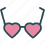 glasses, heart, love, romance 