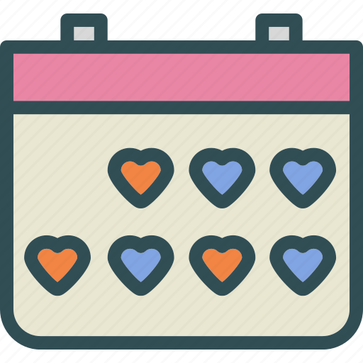 Calendar, heart, love, romance icon - Download on Iconfinder