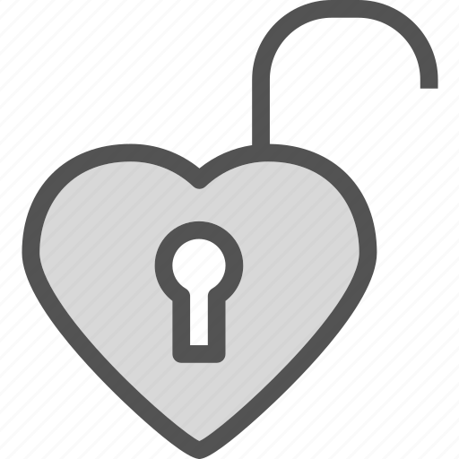Heart, love, romance, unlock icon - Download on Iconfinder