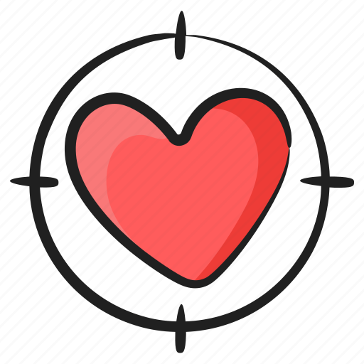 Focus crosshair, heart focus, heart target, love focus, love goals icon - Download on Iconfinder