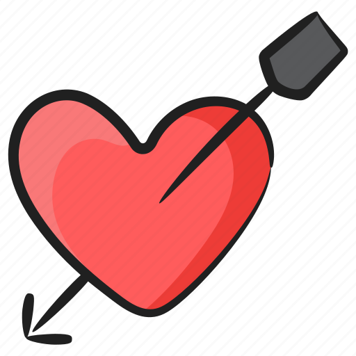 Breakup, broken heart, cupid, heart with arrow, injured heart icon - Download on Iconfinder