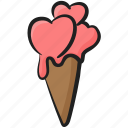 cone, dessert, heart ice cream, ice cone, ice cream, sweet