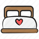 bed, bedroom, double bed, furniture, honeymoon, king size bed