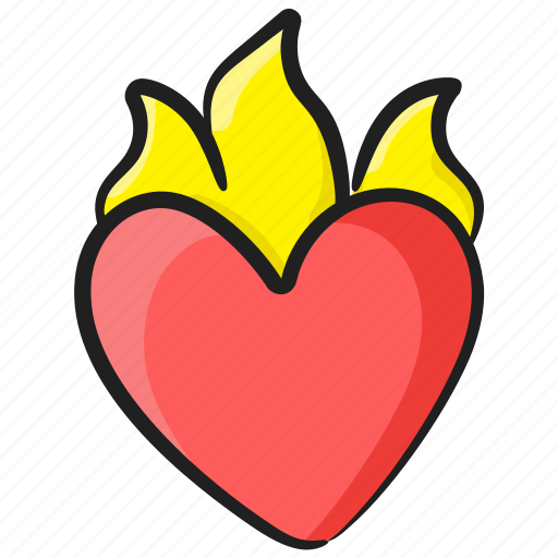 Burning heart, flaming heart, heart fire, heart on fire, hurt heart icon - Download on Iconfinder