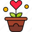 flower, heart, love, pot, romance 