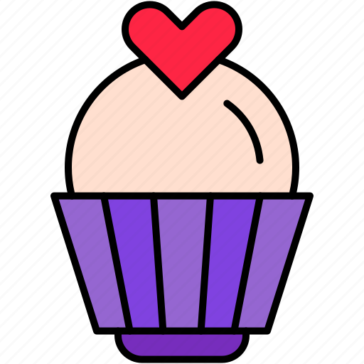 Bread, cake, cup, food, heart, love icon - Download on Iconfinder