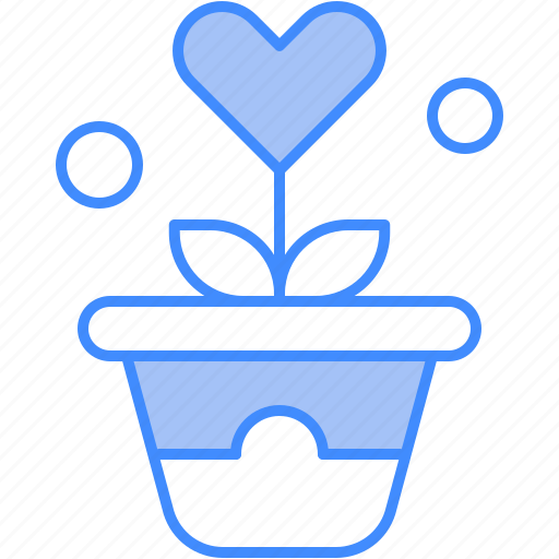 Flower, heart, love, pot, romance icon - Download on Iconfinder