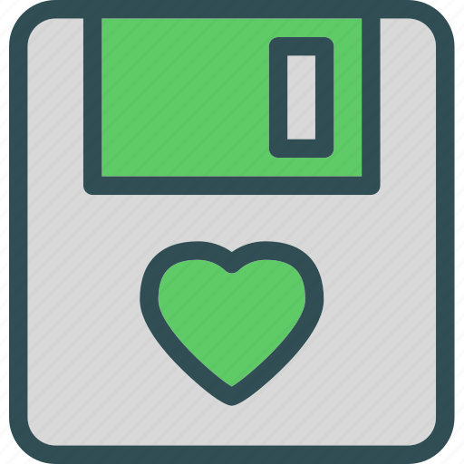 Floppydisk, heart, love, romance icon - Download on Iconfinder