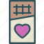 chocolatebar, heart, love, romance 