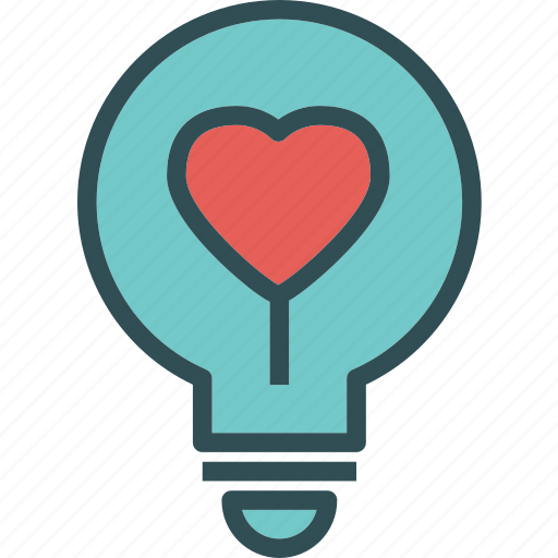 Heart, lighbulb, love, romance icon - Download on Iconfinder