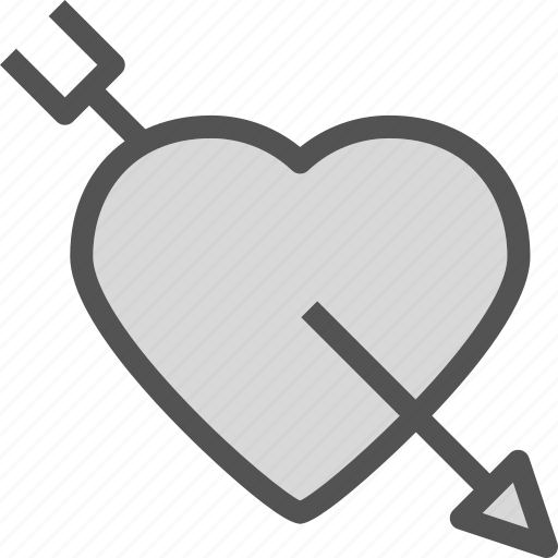 Bow, heart, love, romance, rrow, shot icon - Download on Iconfinder