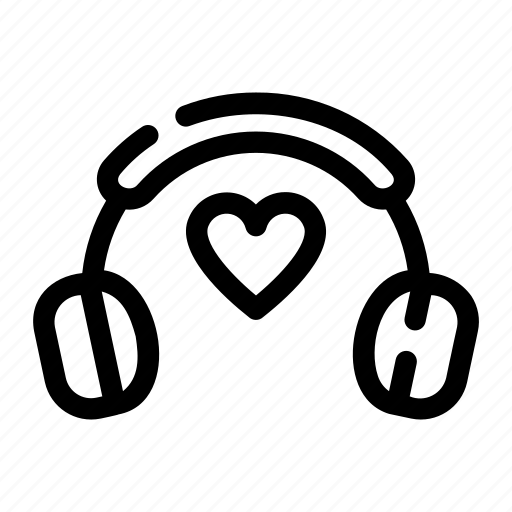 Headset, music, love, valentine icon - Download on Iconfinder