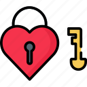 love, lock, key, valentine