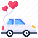 valentine car, wedding car, vehicle, transport, automobile