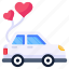 valentine car, wedding car, vehicle, transport, automobile 