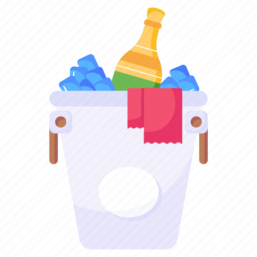 Wine cooler, wine bucket, alcohol, alcoholic drink, beverage icon - Download on Iconfinder