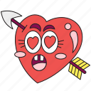 love, sticker, heart, cupid, arrow, romance, valentine