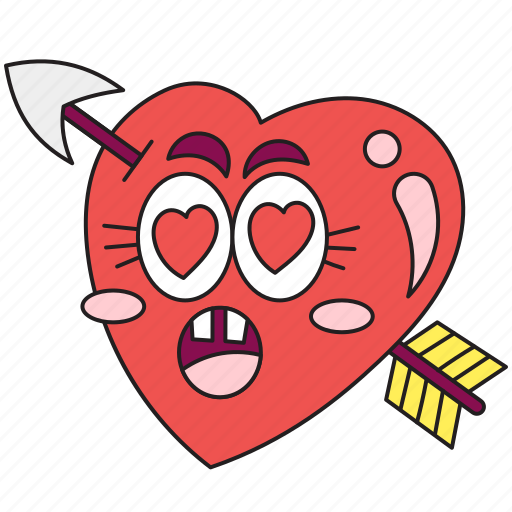 Love, sticker, heart, cupid, arrow, romance, valentine sticker - Download on Iconfinder