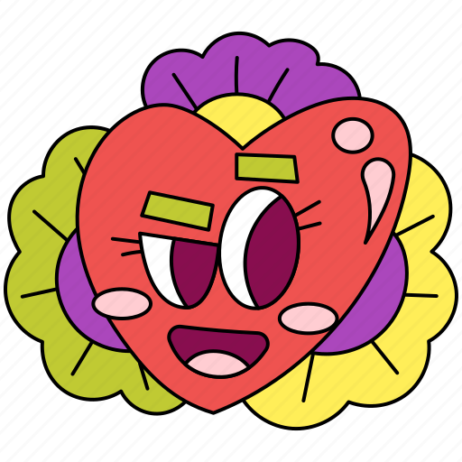 Love, sticker, heart, valentine, flower, petal, peony sticker - Download on Iconfinder