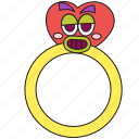 love, sticker, ring, diamond, heart, wedding, valentine, jewel