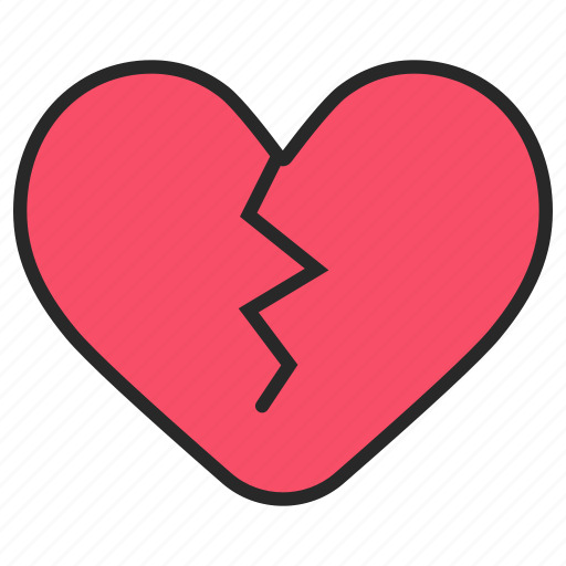 Love, broken heart, heart, heartbreak, broken, love and romance, shapes and symbols icon - Download on Iconfinder