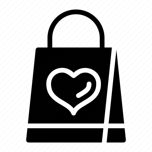 Bag, shopping, present, gift, love, heart, romance icon - Download on Iconfinder