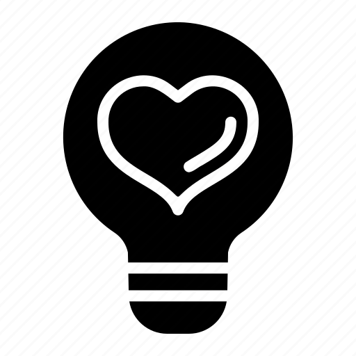 Light, bulb, idea, illumination, love, heart, romance icon - Download on Iconfinder