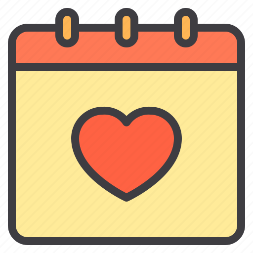 Calendar, couple, design, heart, love, valentine icon - Download on Iconfinder