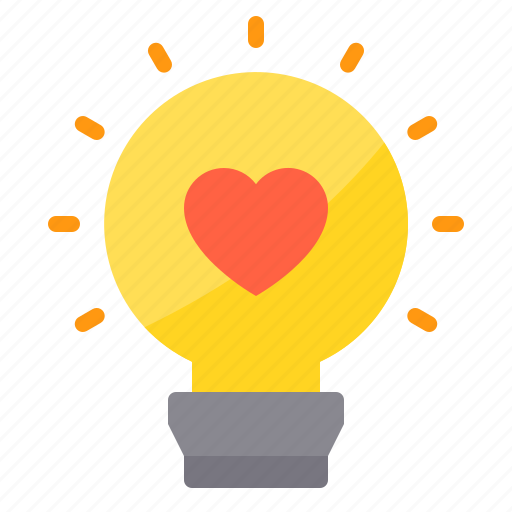 Bulb, couple, design, heart, light, love icon - Download on Iconfinder
