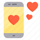 couple, design, heart, love, smartphone