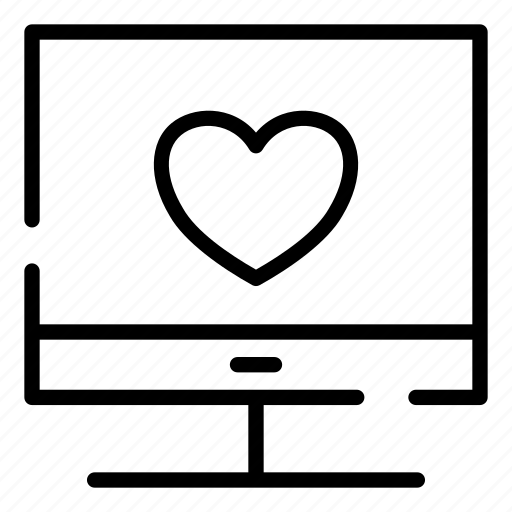 Monitor, heart, love, romantic icon - Download on Iconfinder