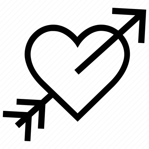 Arrow on heart, falling in love, heart pierced, heartbreak, lovely icon - Download on Iconfinder