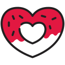 heart, donut, love, valentine, food, sweet