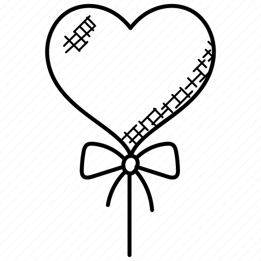 Heart shaped balloon, party, ribbon, valentine balloon, valentine party icon - Download on Iconfinder