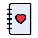 diary, love, notebook, valentine, wedding
