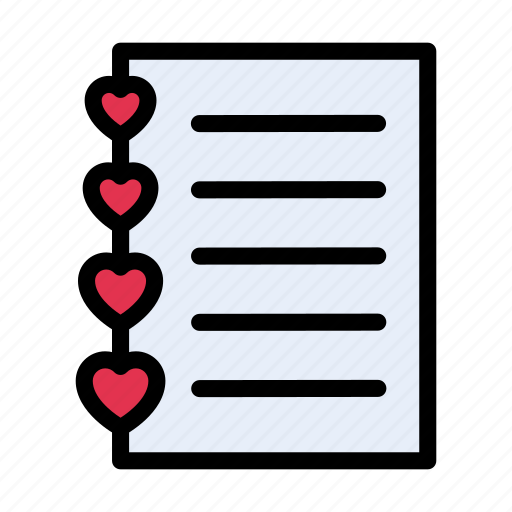 Book, diary, list, love, loveletter icon - Download on Iconfinder