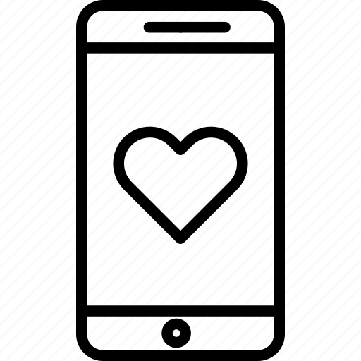 Mobile with heart, heart, mobile device, heart on device icon - Download on Iconfinder