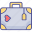 heart on suitcase, honeymoon, luggage with heart, suitcase 