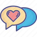 chat box, love chat, love speech bubble 