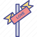 direction, directional arrow, love milepost, love signpost 