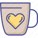 heart mug, heart on mug, love symbol, mug