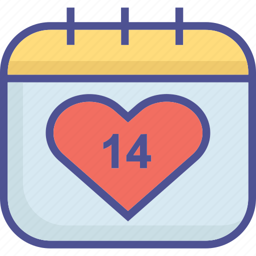 Valentine day, calendar, fourteen feb, february icon - Download on Iconfinder