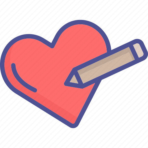 Heart signature, heart with pencil, heart drawing icon - Download on Iconfinder