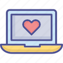 loving chat, laptop with heart, love message, love sig 