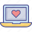 loving chat, laptop with heart, love message, love sig 