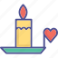 burning candle with heart, burning candle, candle, candlelight 