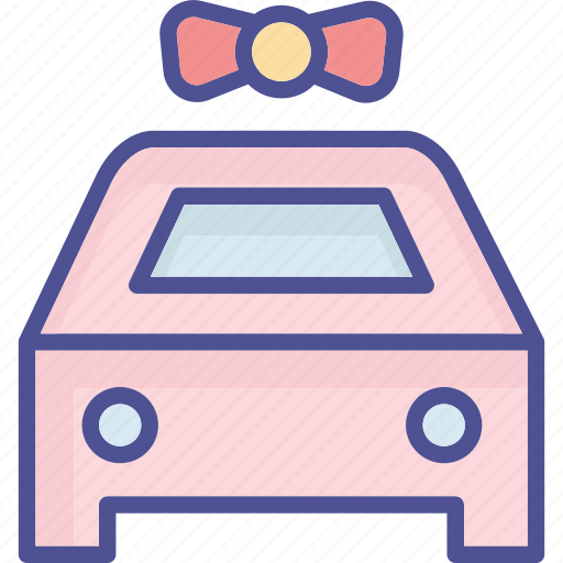 Wedding car, car, car gift, car with bow icon - Download on Iconfinder