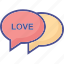 chat box, love chat, love speech bubble 