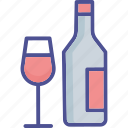 wine, glass, wine bottle, alcohol 